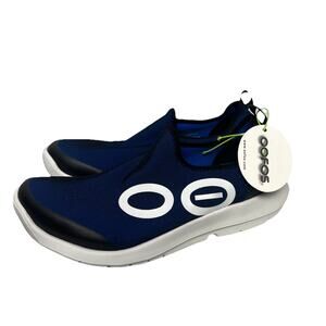 OOFOS OOMG Sport Shoes Mens 9 Navy Recovery Walking Casual Comfort Sneakers